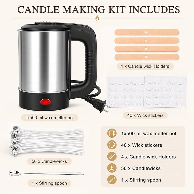 Candle Making Supplies with Electric Wax Melting Pot