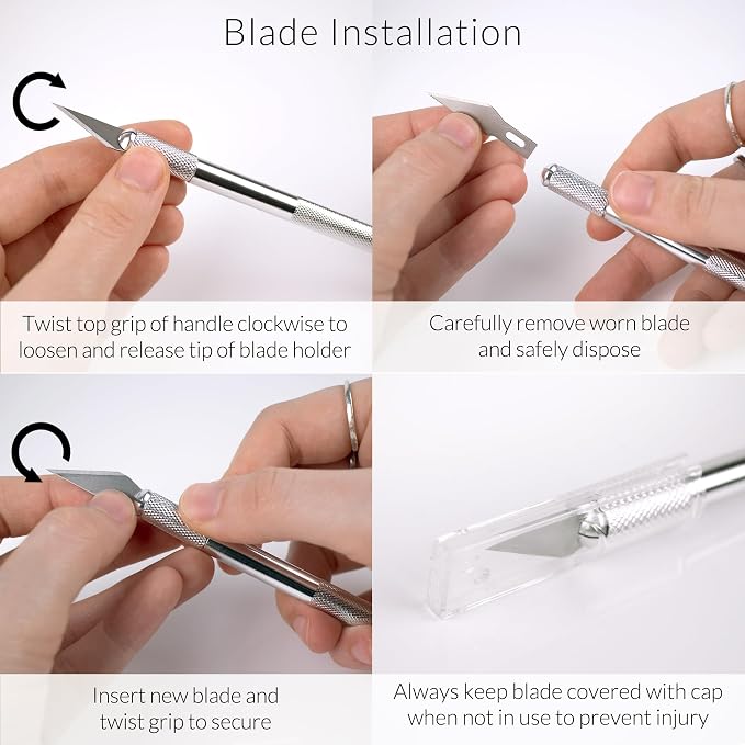 WA Portman Self-Healing Cutting Mat, Crafting Knife, 36'' Metal Ruler Set