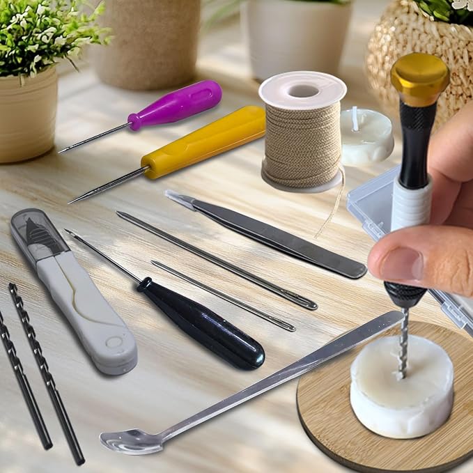 DiaWiew Beginners Candle Making Kit for Adults, Wick Needle for Candle Making for Punching and Inserting Candle Molds Wicks, Candle Making Tools Perfect to Silicone Molds with No Holes for Wicks