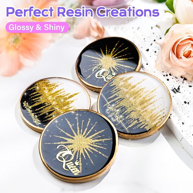 HeyClear Silicone Molds for Resin Coasters 6-Cavity Round Epoxy Resin Molds | for Crafts DIY Tray, Cup Coasters, Flower Bouquet Preservation, Resin Art, Home Decoration, Flexible, Easy to Clean & Demold