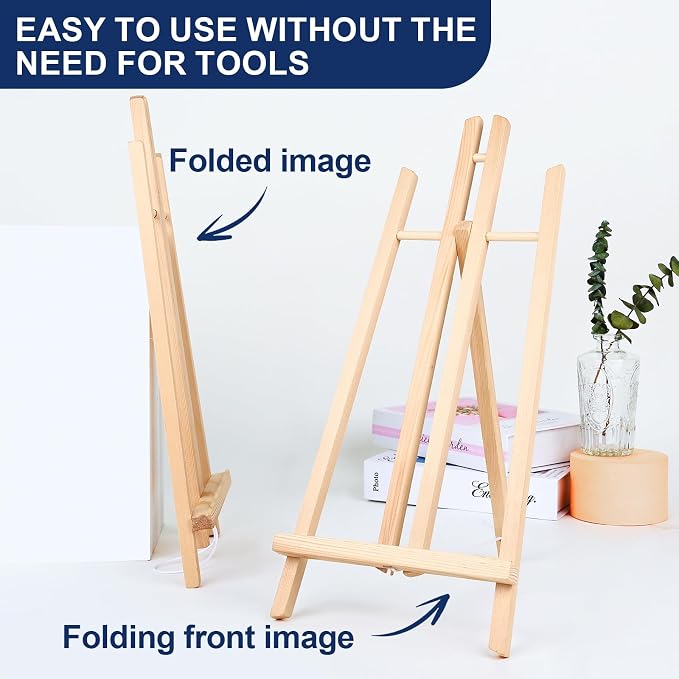 ESRICH 10PCS 17 Inch Tabletop Easels, Easel Stand for Painting | Tripod, Painting Party Easel, Kids Student Desktop Easel for Painting, Paint Easel for Canvas Paint