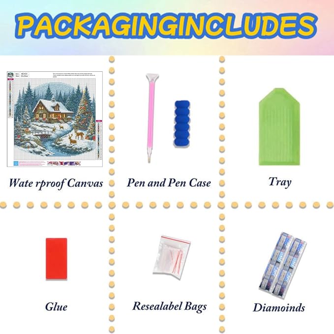 Lophomie Christmas Diamond Art Kits for Adults, 5D Diamond Painting Kits