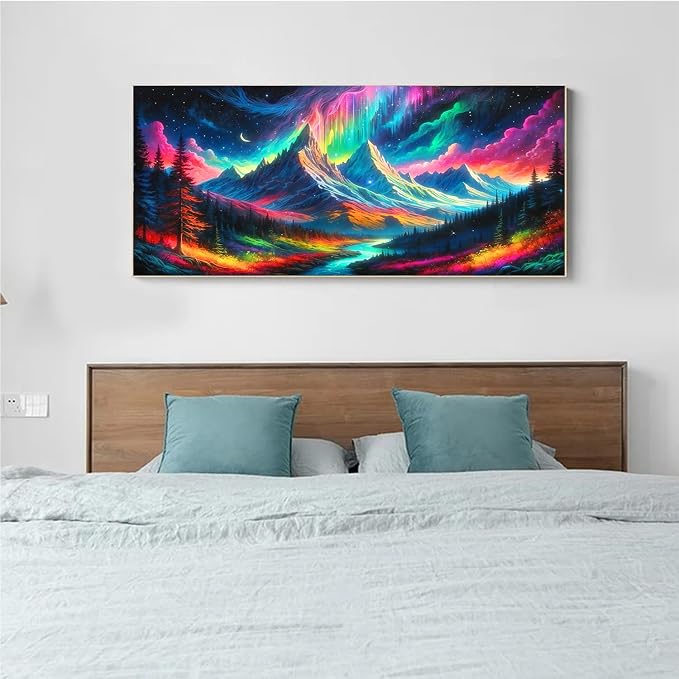 Large Diamond Art Kits for Adults Northern Lights Big Diamond Painting Kits | Large Aurora Landscape Diamond Art Painting Kits for Adults Beginner, DIY Round Full Gem Art Kit Home Decor Gift 27.6x15.8in