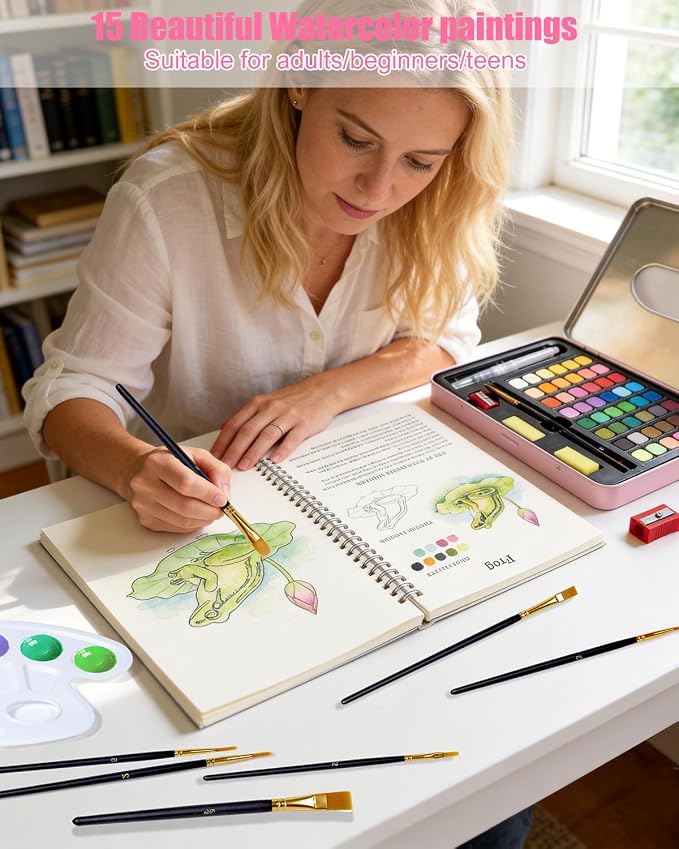 15 Beautiful Animal Watercolor Workbook for Adults Beginner