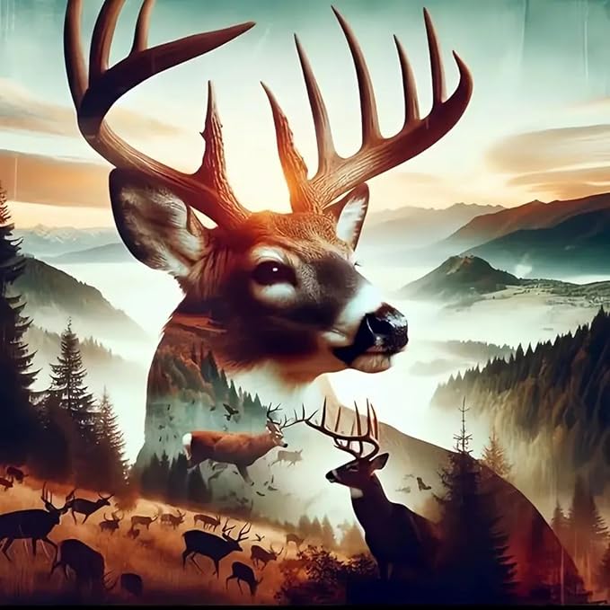 ARPADAMO Diamond Art Kits for Adults,Deer Diamond Painting Kits 14 x 14in