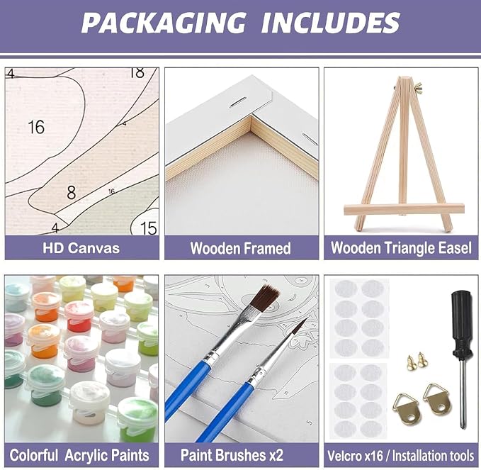 WUDWL Paint by Numbers Kit for Adults Beginner, with Framed