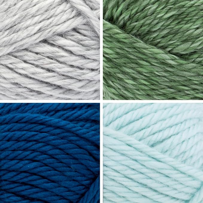 Lion Brand Yarn, Hometown Super Bulky Yarn, Dockside Pack, 4 Skeins