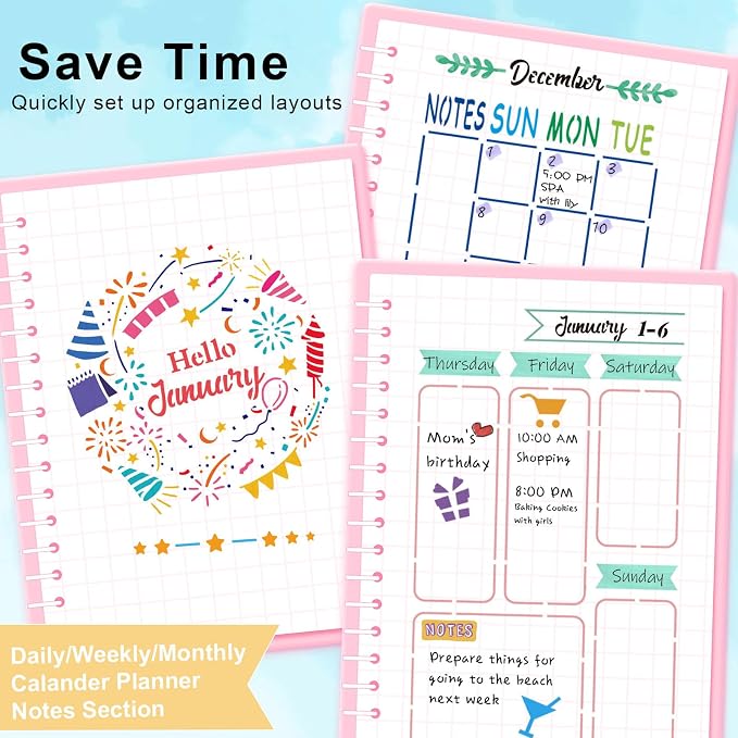 GYGOT 36 PCS Planner Stencils,Plastic Bullet Journals Stencils Supplies