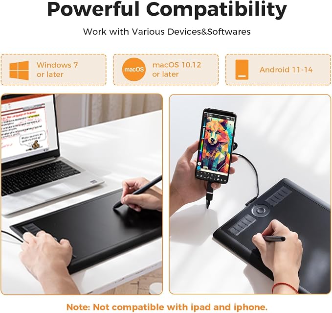 GAOMON M10K Drawing Tablet, 10x6 with Touch Ring, 10 Keys & 8192 Pressure