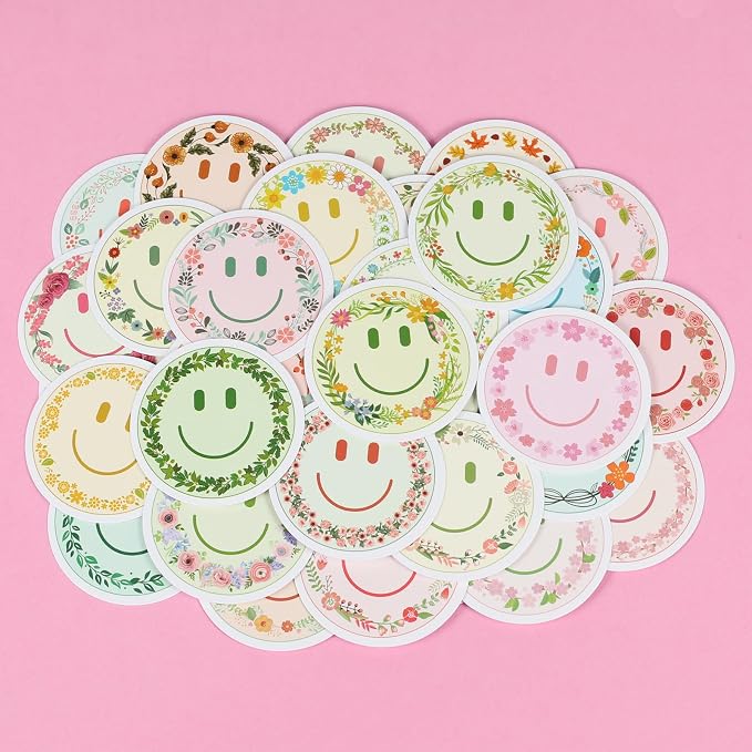 50PCS Smile Flower Stickers