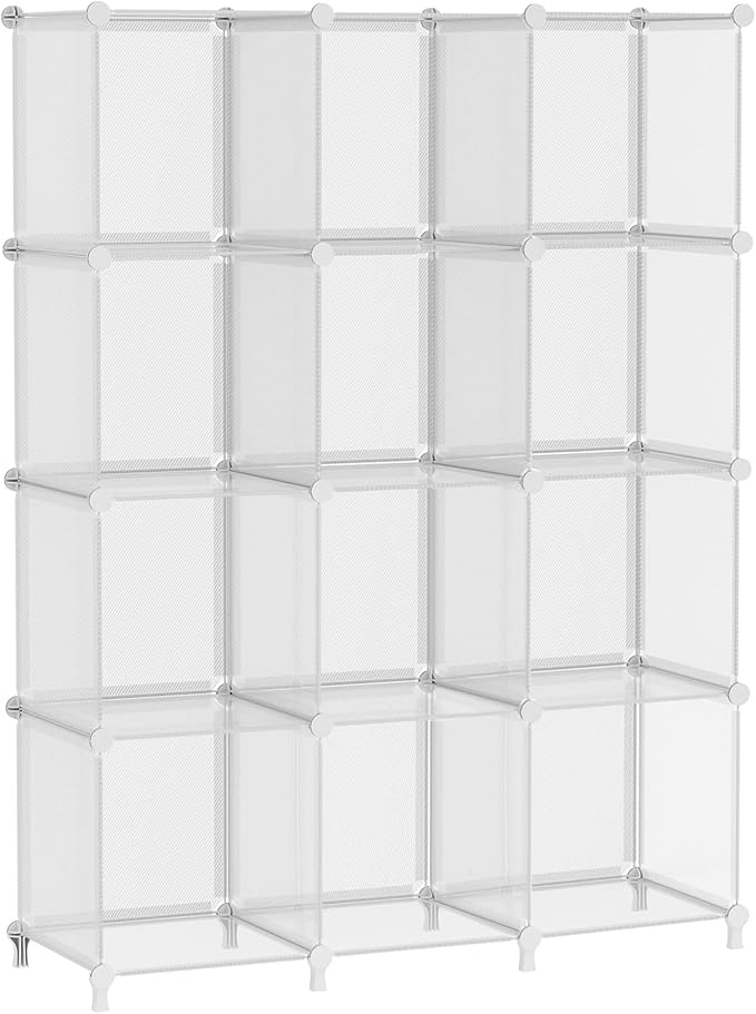 AWTATOS Closet Organizers, 12 Cube Storage Organizer, Transparent Twill
