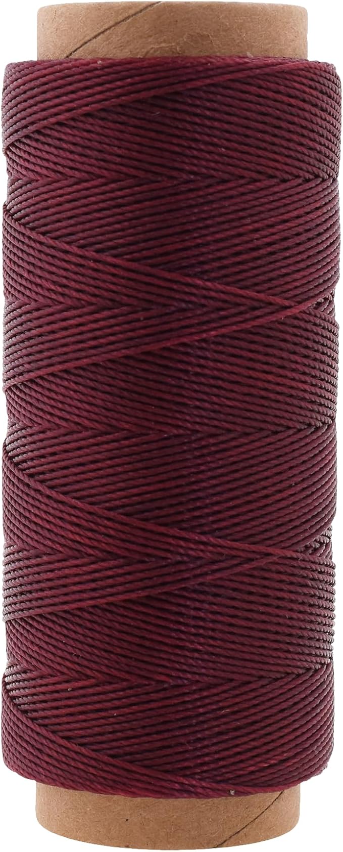 Mandala Crafts 130M 0.55mm Burgundy Round Waxed Thread for Leather Sewing