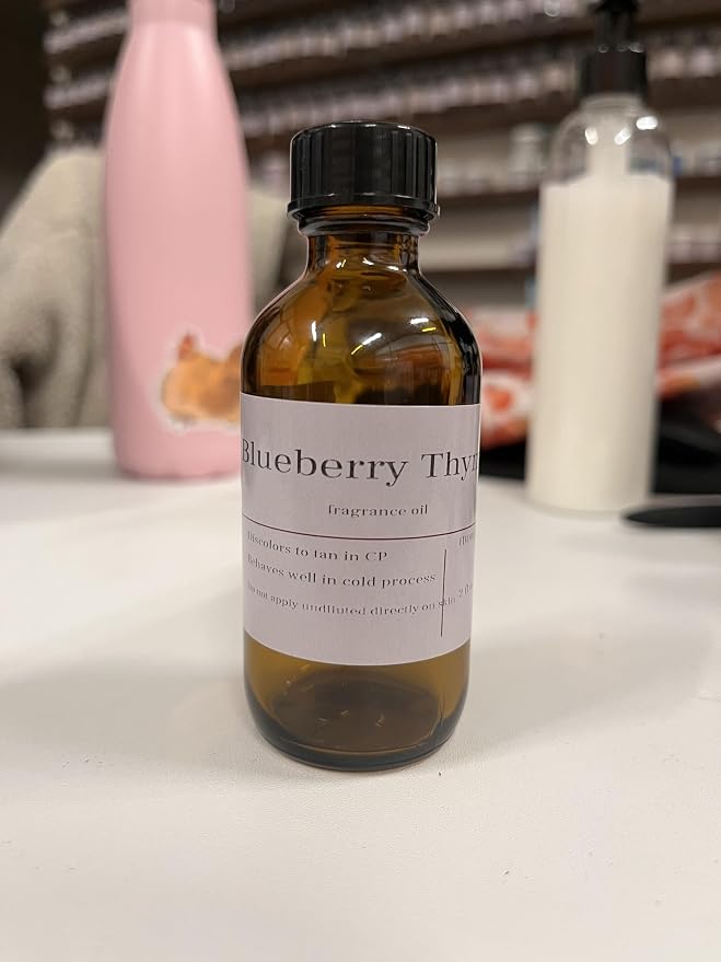 Bramble Berry Blueberry Thyme Fragrance Oil 2 oz | Sweet Herbal Scent for Soap Making, Candles, Lotion, Bath Bombs & Perfume | Skin Safe, Vegan, Paraben & Phthalate Free