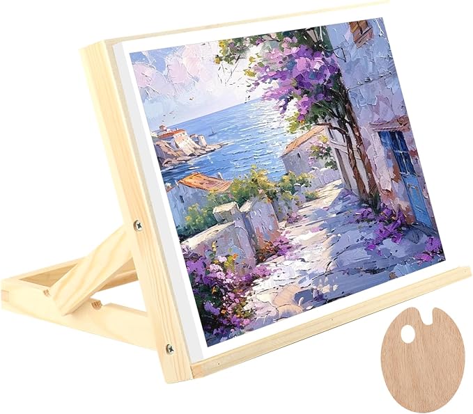 Adjustable Tabletop Easels with Paint Palette, Table Easel for Holding Drawing Paper Canvas Board, Portable Painting Sketching Desktop Easel