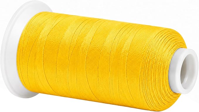 Mandala Crafts Yellow Tex 70 Polyester Heavy Duty Thread for Upholstery | 1500 Yds T70 UV Resistant Strong Thread for Leather Sewing, Marine, Drapery, Jeans, Hair Weaving & Extension, Outdoor