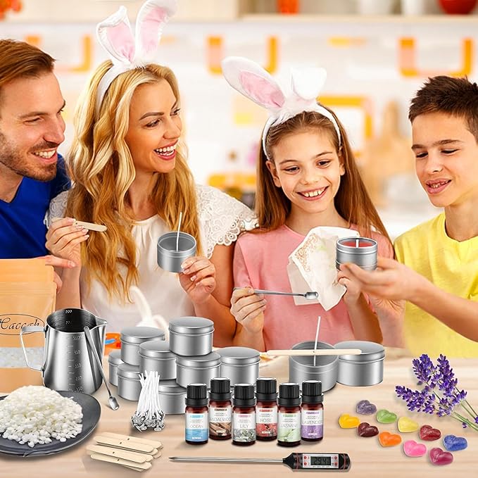 Haccah Complete Candle Making Kit,Candle Making Supplies,DIY Arts and Crafts Kits for Adults,Beginners,Including Wax, Wicks, 6 Kinds of Scents,Dyes,Melting Pot,Candle tins