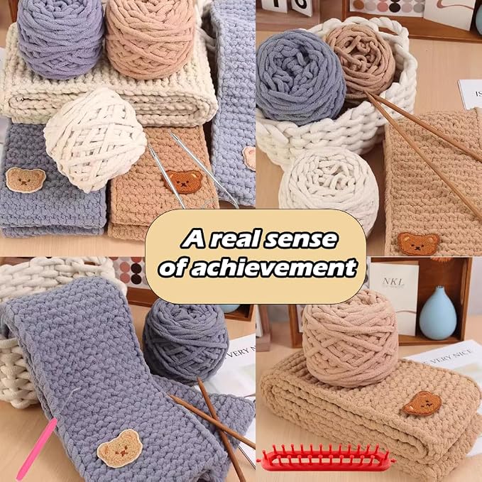 Novelchet Knitting Loom Kit for Beginners with Step by Step Video Tutorial