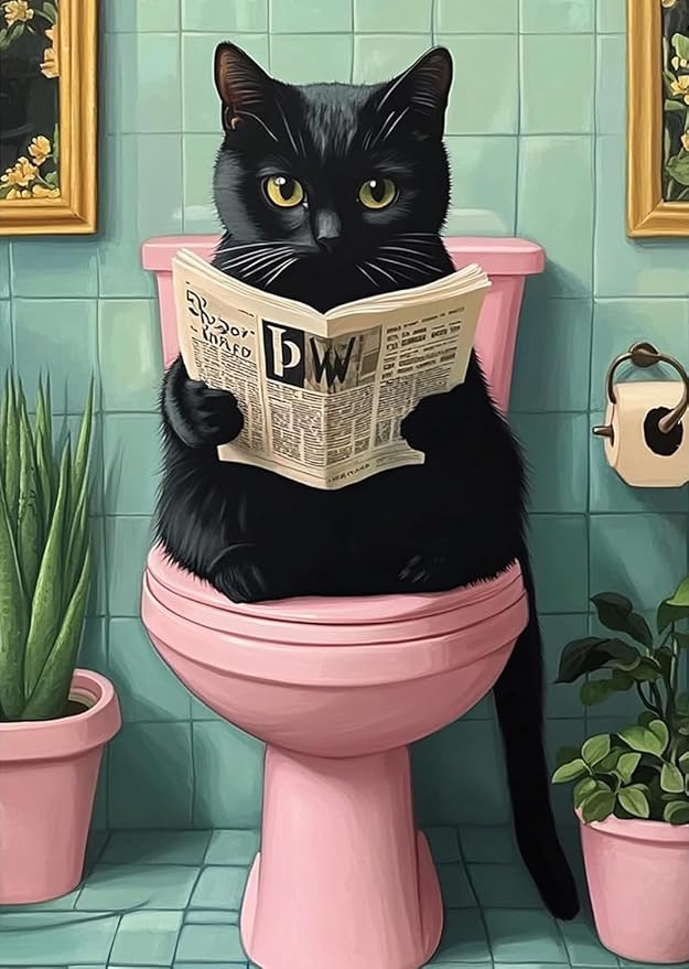 Diamond Art Kits for Adults,Black Cat Diamond Painting Kits 12x16in