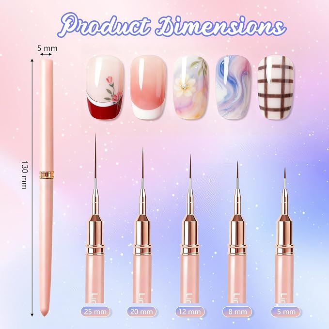 Artdone Nail Art Pens And Brushes Set With Liner Paint Dotting Tools