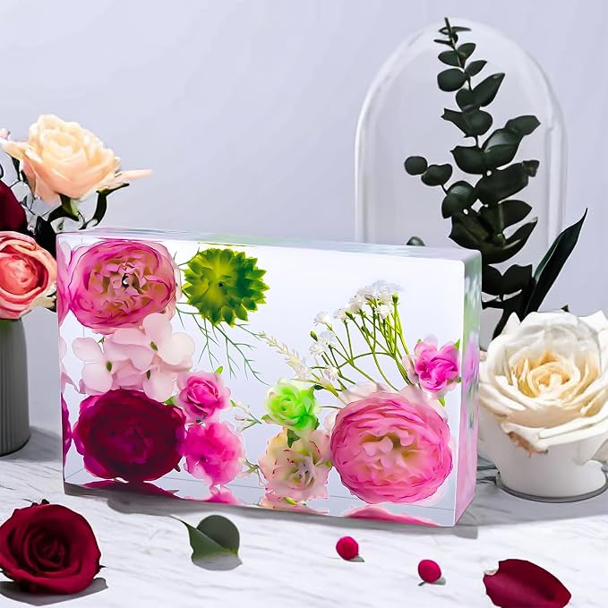 YOILES Resin Molds Silicone,Epoxy Resin Molds,Silicone Mold for Crafts | ﻿ Casting Craft Mold for Flower Preservation Bookends DIY Art(Rectangle)