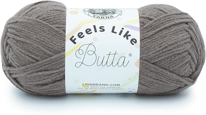Lion Brand Yarn, Feels Like Butta Soft Crochet Yarn, Cocoa, Brown, 1 Pack | Buttery Soft Machine Washable Worsted Weight Knit Fiber for Cuddly Baby Blankets, Warm Sweaters, Smooth Amigurumis