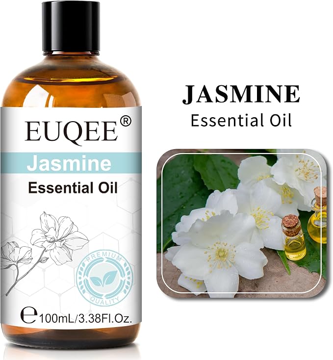 EUQEE 100ml Jasmine Essential Oil for Spray, Yoga 3.38 Fl Oz