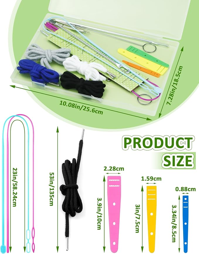 FIVEIZERO Drawstring Threader Tools & Draw Cords for Drawstring Replacement | Loop Turner Sewing Tool;4pcs Drawstring Cord;Drawstring Threader for Hoodie,Jacket and Pants Threading;Bodkin Sewing Tools