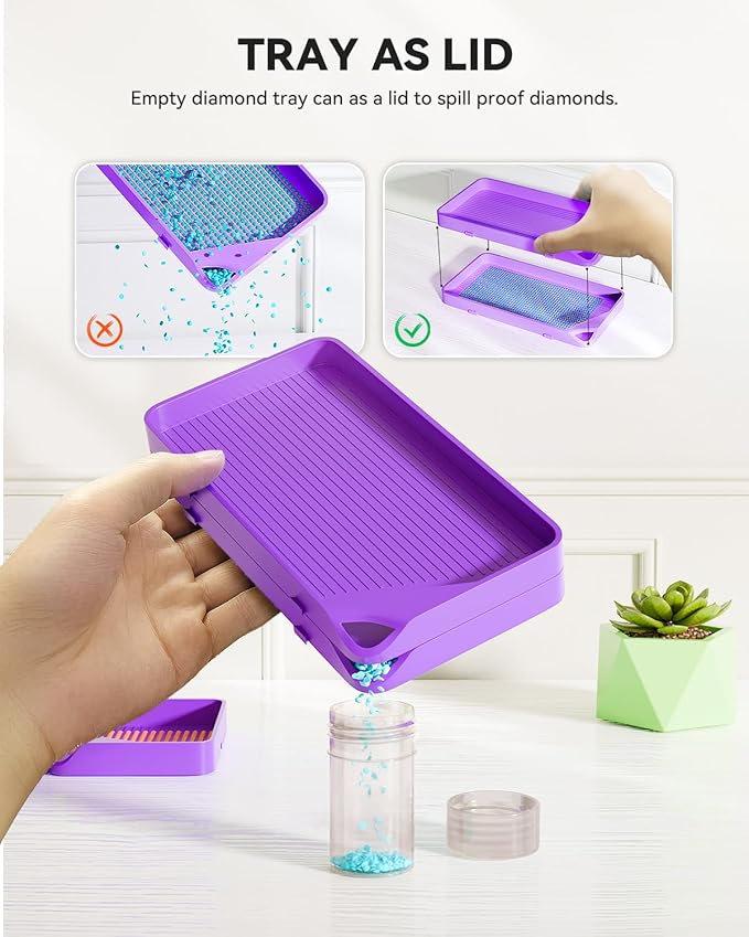 ARTDOT 10-Piece Interlocking Diamond Art Trays Kits for Adults, Stackable Diamond Painting Accessories and Tools