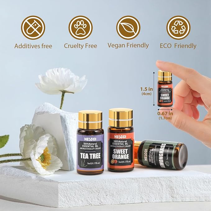 NESCCI Essential Oil Gift Set, for Diffuser, Humidifiers, Essential Oil Set for DIY Candle and Soap Making, Halloween, Christmas