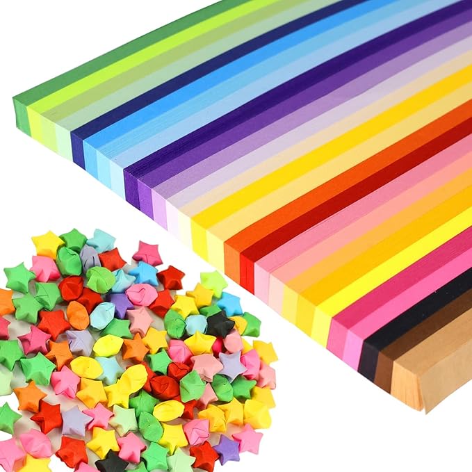 1512 Sheets Origami Paper, 27 Colors Double Sided Paper Star Strips