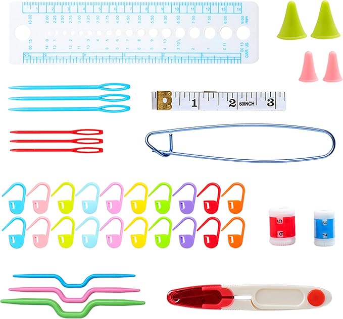 Professional Knitting Tools Pack, Included 36 Pcs Knitting Needles and Accessories and Portable Case, Durable and Beautiful Knitting DIY Kit for Any Project