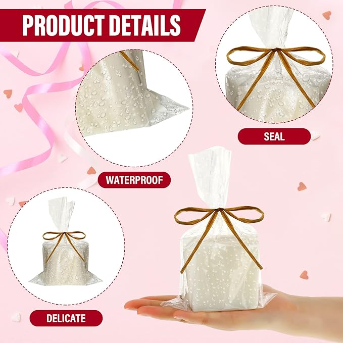 Tudomro 100 Pcs Clear Cellophane Soap Bags for Homemade Soap Candles, 5x8 | Clear Wrappers for Soap Bars Candles, Wedding Favor Treat Bags, Homemade Gifts Packaging, Small Business Supplies