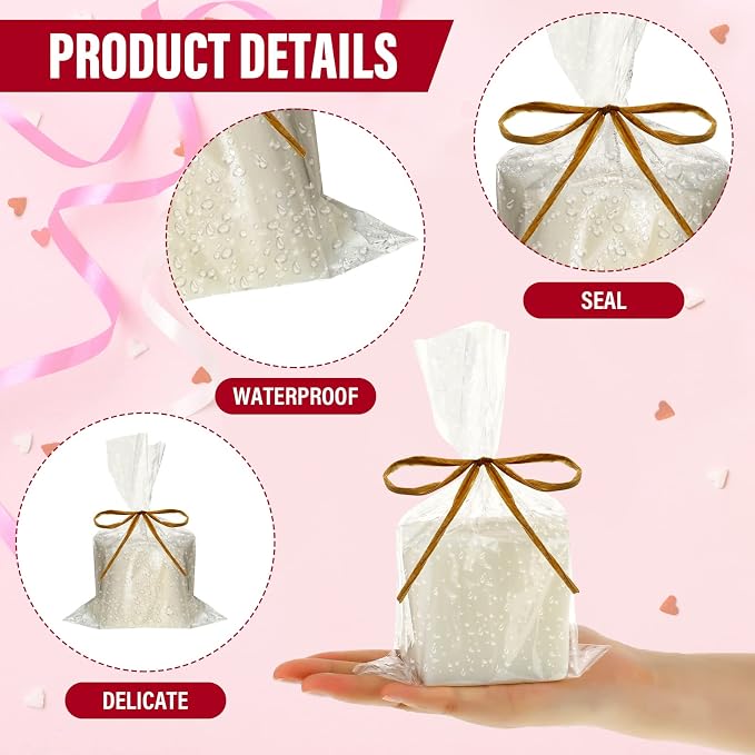 Tudomro 500 Pcs Clear Cellophane Soap Bags for Homemade Soap Candles, 5x8 | Clear Wrappers for Soap Bars Candles, Wedding Favor Treat Bags, Homemade Gifts Packaging, Small Business Supplies