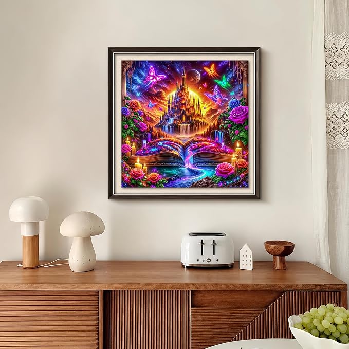 5D Dream Book Castle Diamond Painting Kits for Adults 13.7x13.7 Inch