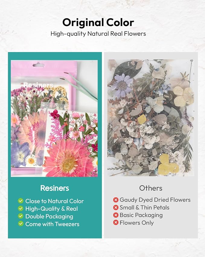 Dried Pressed Flowers, Resiners Dried Flowers for Candle Making Real Natural Pressed Flowers Dry Leaves Kit for DIY Crafts Resin Soap Scrapbook Card Making Jewelry (Gerbera Daisy 100pcs)