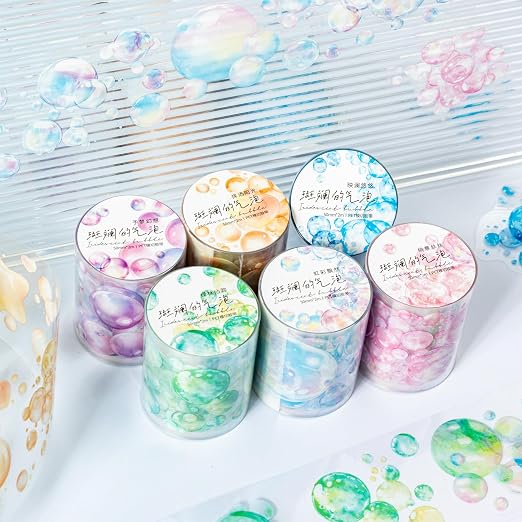 6 Rolls Bubble PET Tape for Scrapbook Journaling