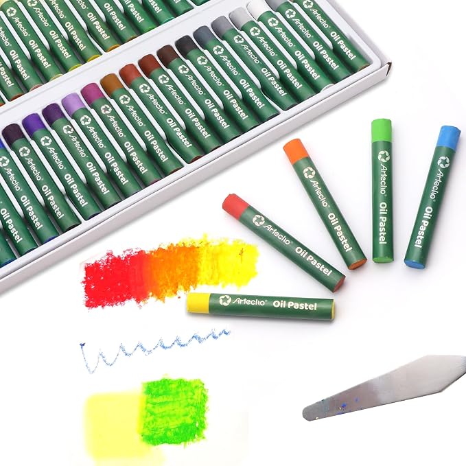 Artecho Oil Pastels Set of 75 PCS (8 x 60 mm) | Soft Oil Pastels, For Art Painting, Drawing, Blending, For Artists, Beginners, Students, Teachers