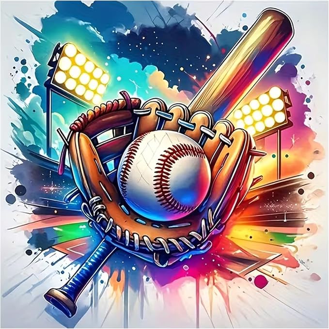Baseball Diamond Painting Kits for Adults, Diamond Art Kits, 14x14 in