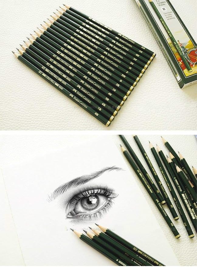 Faber-Castell Castell 9000 Graphite Pencils, 8B Pre-Sharpened for Sketching, Shading, and Drawing, Box of 12