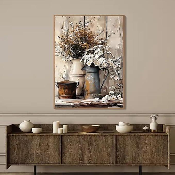 WUDWL Flower Paint by Numbers Kit for Adults,Color By Numbers for Adults | Flower Landscape Decor Painting by Number On Canvas, Paint Number Artist Funny Without Frame DIY, Home Wall Decor, 12x16in