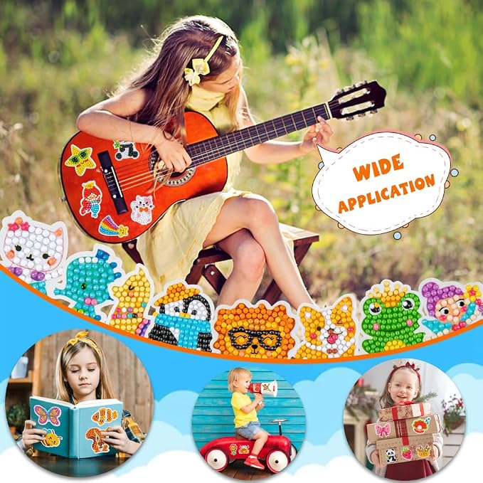 Labeol Diamond Art Kits for Kids Boys and Girls Ages 6-8-10-12 Easy to DIY Creative Diamond Art Sticker Craft by Numbers Kits for Kids and Adult Beginners (Lovely Animal)
