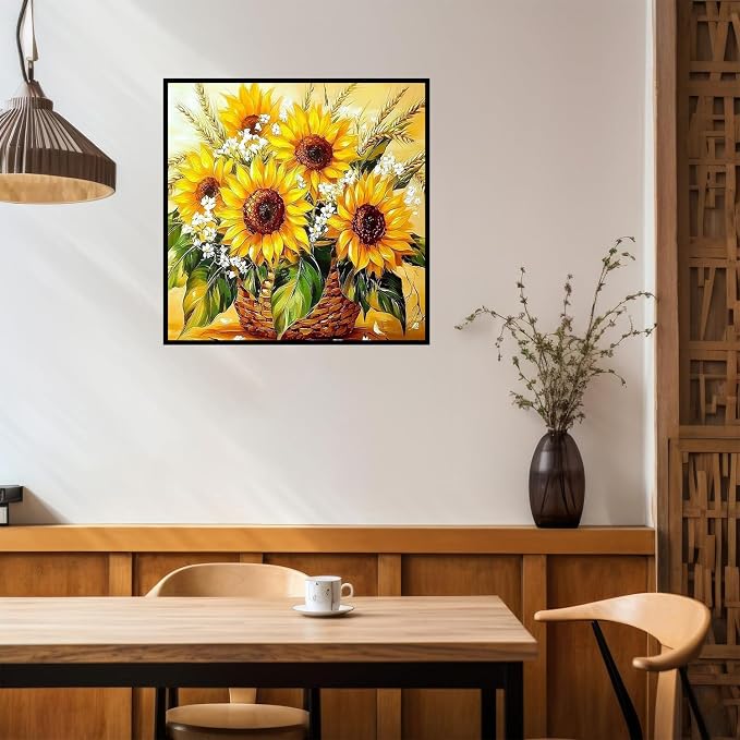 Benjenes Sunflower Diamond Art Kits for Adults, Diamond Painting Kits