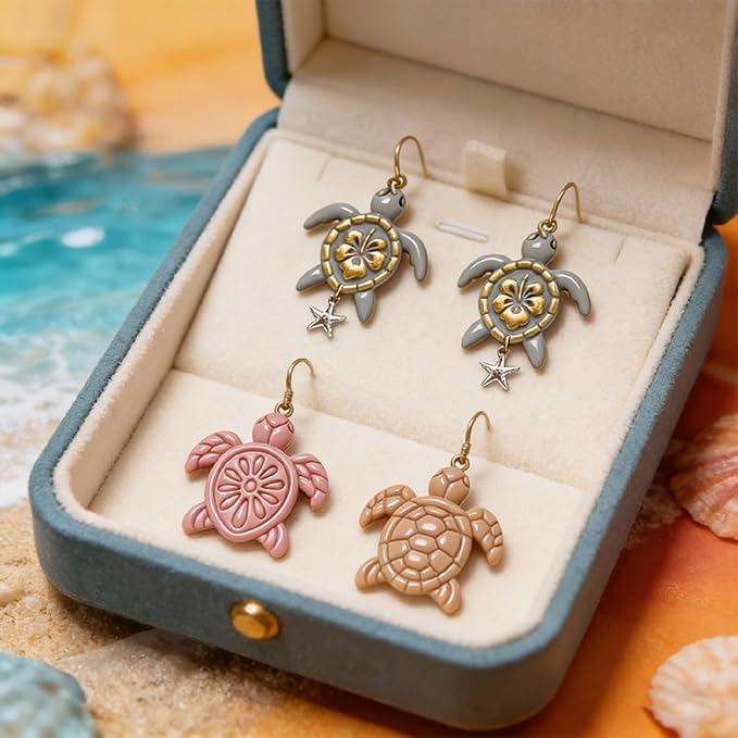 9 Pcs Summer Ocean Polymer Clay Cutters Set - Mermaid, Sea Turtle & Tropical Imprint Cutters for Polymer Clay Jewelry Making, Fit Gift for Ocean & Summer Lovers