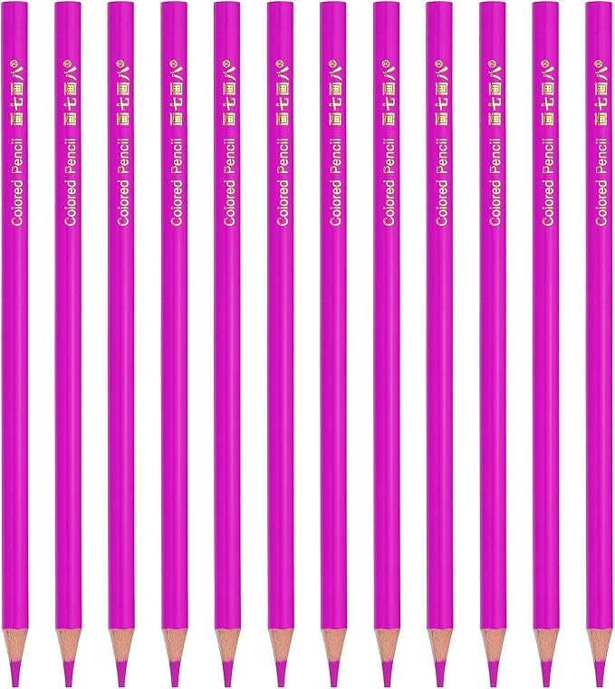 PATIKIL Rose Red Colored Pencils Set,12 Pcs Oil Color Pencils Wooden Coloring Drawing Pencil for Artists Art Painting