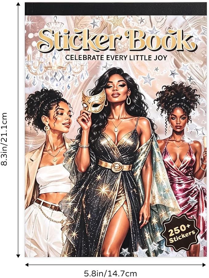 250+ Black Girl Vinyl Decal Stickers Book for Planners, Laptop, Journals