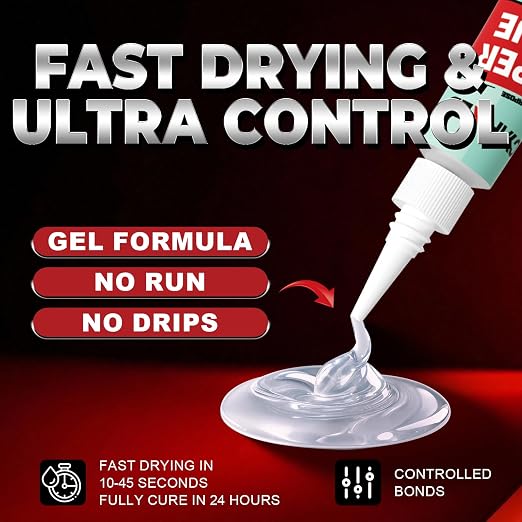 Super Glue Gel Pro, Clear Four 4 Gram Superglue, All Purpose CA Glue for Wood Plastic Craft Metal, Instant Cyanoacrylate Adhesive Repair Ceramic Glass Furniture Leather, Single Use, Quick Dry