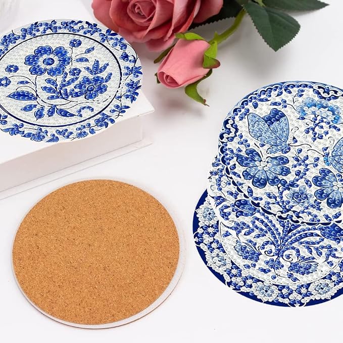6 Pack Diamond Art Coasters Kits for Adults - Diamond Painting Coasters Kit