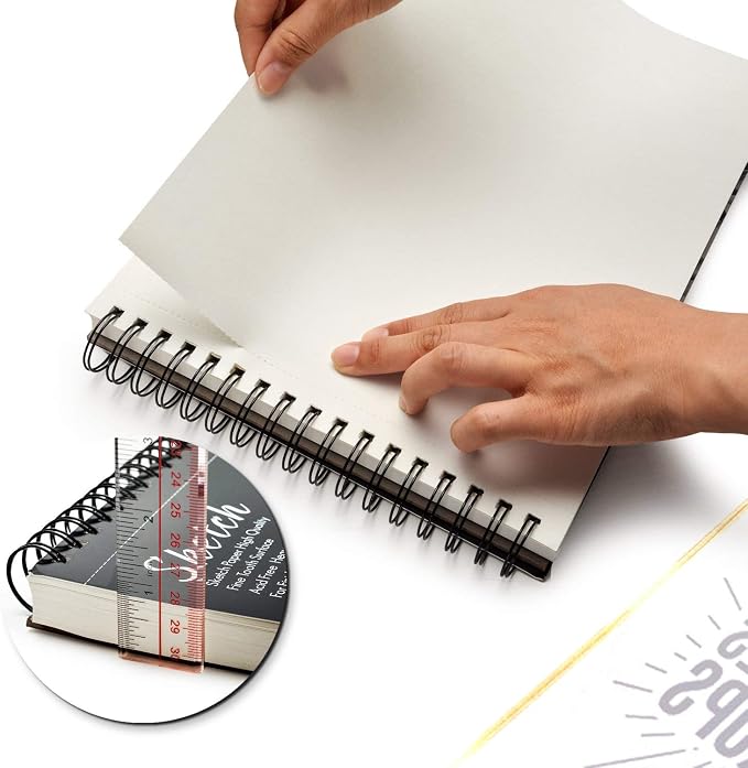 AGPtEK Sketch Book 9 X 12, Art Drawing Pad, 100 Sheets, 2 Pack | 60lb/100g, Sketchbook, Sketch Pads for Drawing