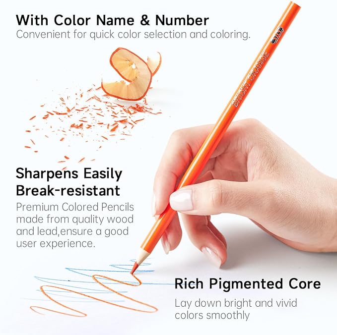 Shuttle Art 172 Colored Pencils for Adult Coloring Books, Soft Core Color Pencil Set for Artist Drawing Sketching Crafting