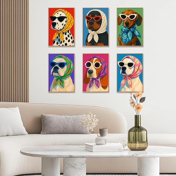 VeGuude Diamond Art Kits for Adults, 3 Pack Funny Dog Diamond Painting Kits
